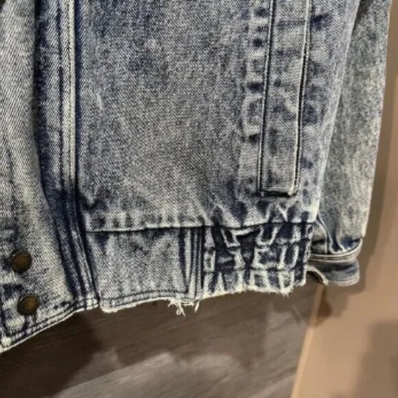 Vintage Urban Equipment Retro Acid Washed Blue Denim Jacket Mens Large / XL - Picture 3 of 16
